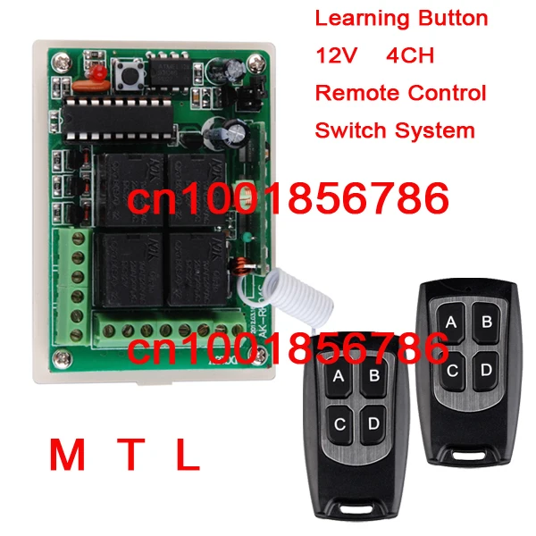 New # DC 12V 10A 4 Channels Learning Code RF Wireless Remote Control Switch Systems Receiver * 2Waterproof Transmitter
New # DC 12V 10A 4 Channels Learning Code RF Wireless Remote Control Switch Systems Receiver * 2Waterproof Transmitter