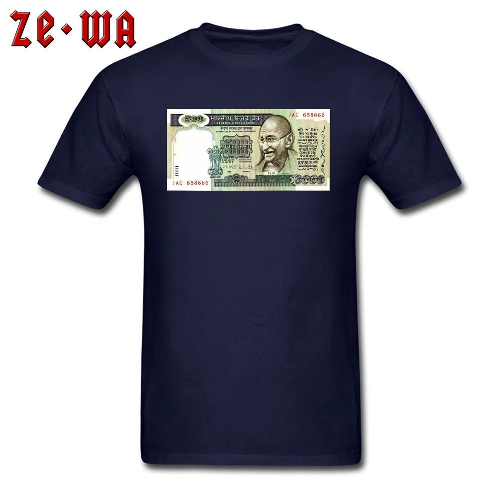 Indian Currency Slim Fit Summer/Fall Pure Cotton Round Neck Men Tops Shirt Casual Sweatshirts Designer Short Sleeve T-shirts Indian Currency navy