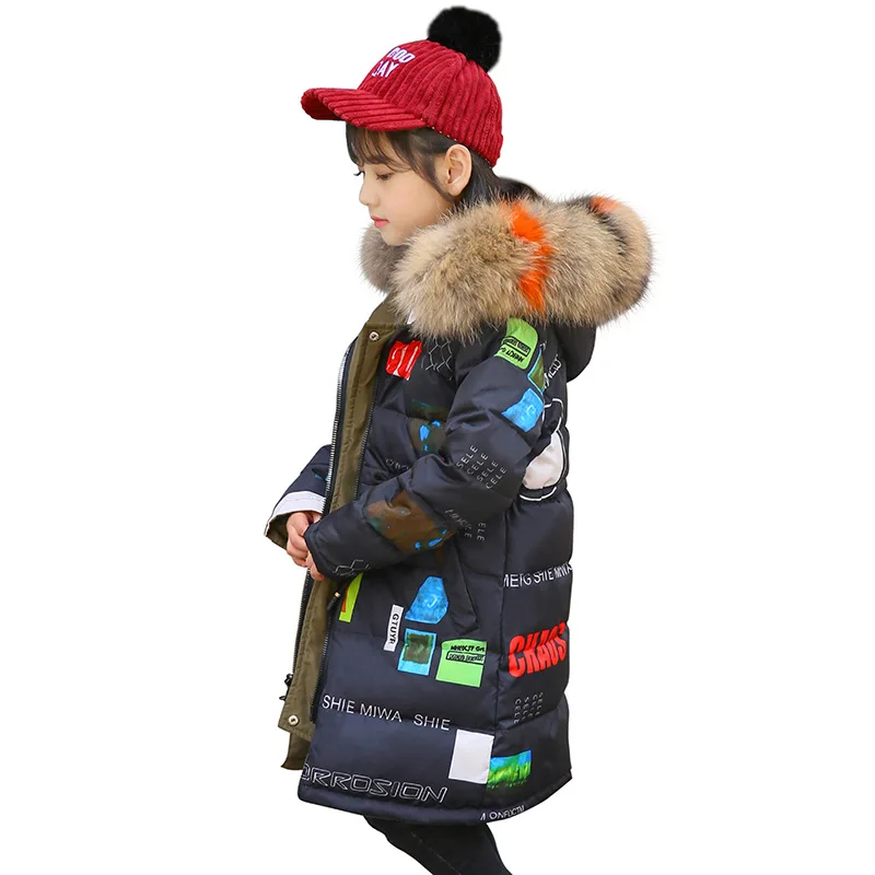 Girls Colorful Print Down Parkas Children Winter Thicken Fur Collar Long Outerwear Teenager Boys Warm Duck Down Snowsuit AA51889
Girls Colorful Print Down Parkas Children Winter Thicken Fur Collar Long Outerwear Teenager Boys Warm Duck Down Snowsuit AA51889