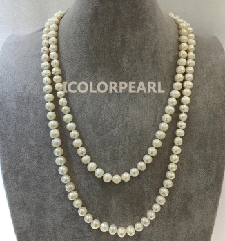 WEICOLOR 120cm 9-10mm Potato Shaped White Real Natural Freshwater Pearl Jewelry Sweater Necklace.
WEICOLOR 120cm 9-10mm Potato Shaped White Real Natural Freshwater Pearl Jewelry Sweater Necklace.