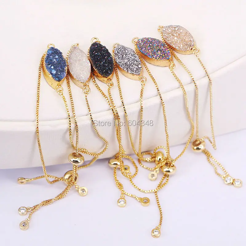 10PCS Zyunz Jewelry Gold Color Charm Quartz Stone Connector Bracelets & Bangles Adjustable Chain Bracelet
10PCS Zyunz Jewelry Gold Color Charm Quartz Stone Connector Bracelets & Bangles Adjustable Chain Bracelet