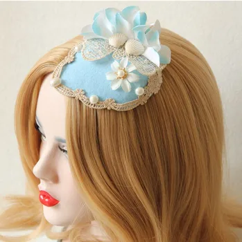 Free ship light blue flowers lace shell medieval hair decoration stage costume accessory
Free ship light blue flowers lace shell medieval hair decoration stage costume accessory