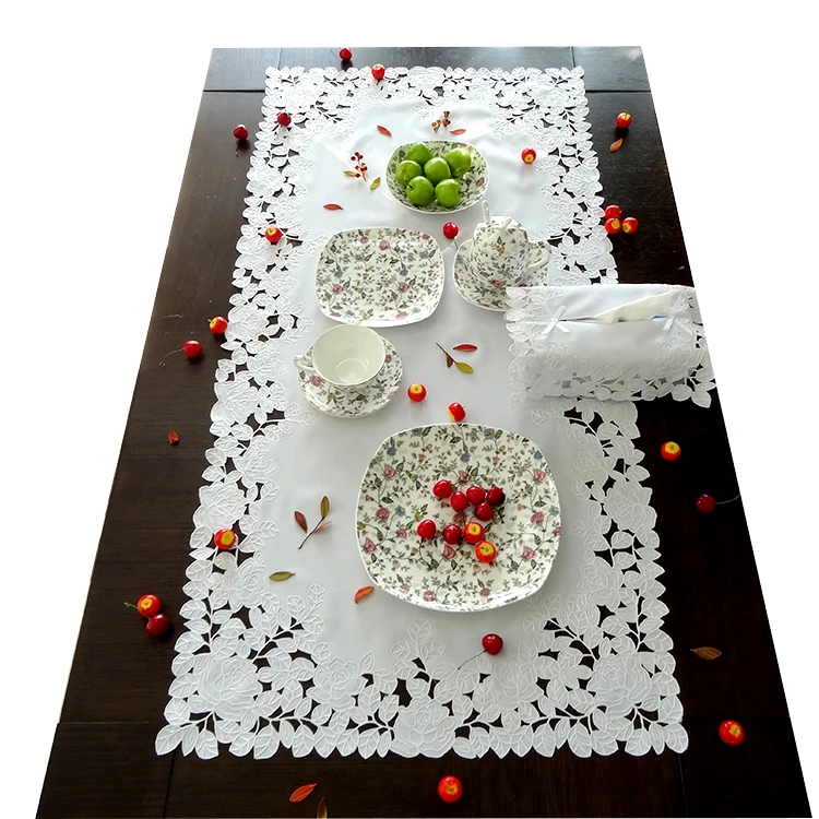 White rose Elegant Embroidery Table Runner Pastoral Fabric Tea tablecloth, Luxury Table mat table Cover for decoration
White rose Elegant Embroidery Table Runner Pastoral Fabric Tea tablecloth, Luxury Table mat table Cover for decoration