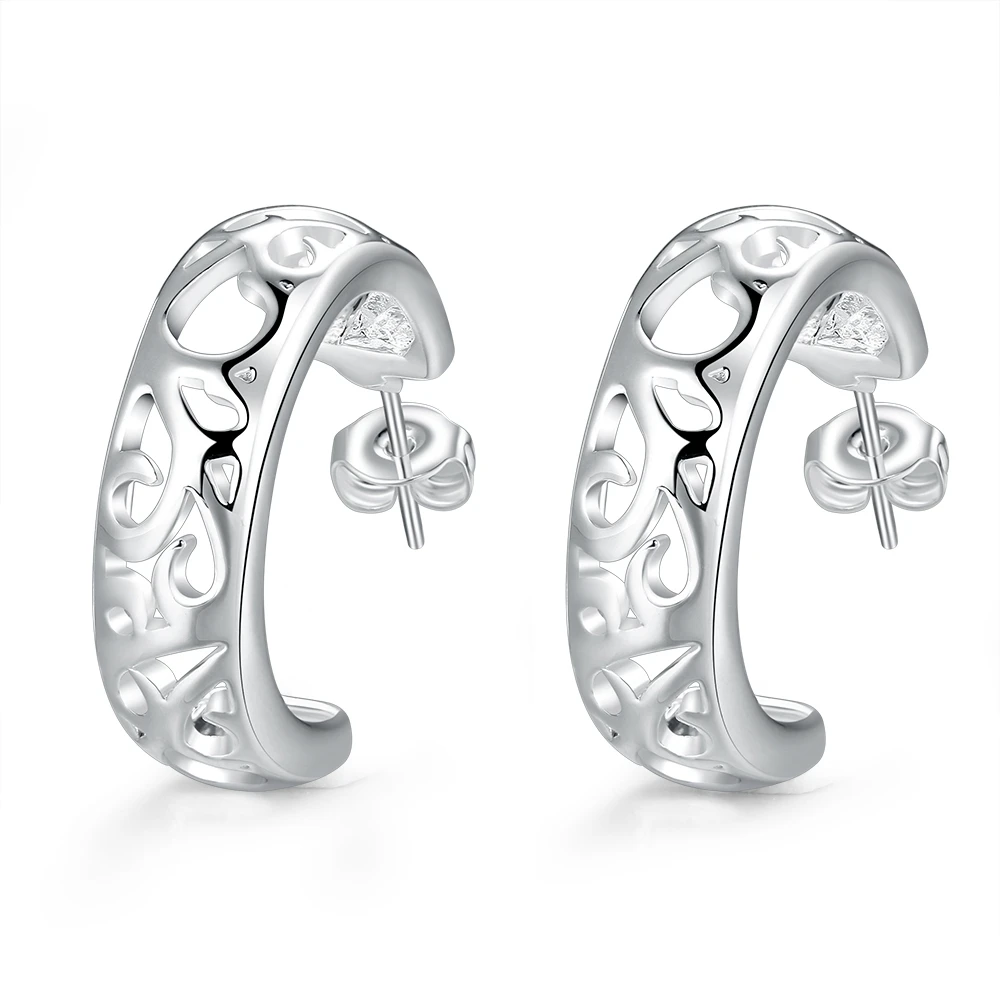Fashion Design Earrings for Women Geometric Hollow Out Flower Stud Earrings Gift Silver Plated Ear Jewelry Cute Earings Bijoux
Fashion Design Earrings for Women Geometric Hollow Out Flower Stud Earrings Gift Silver Plated Ear Jewelry Cute Earings Bijoux