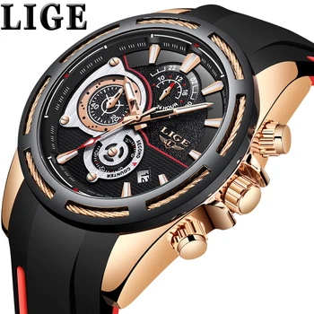 LIGE New Mens Watches Silicone Strap Watch Men Top Brand Luxury Waterproof Sport Chronograph Quartz Wristwatch reloj hombre+Box
LIGE New Mens Watches Silicone Strap Watch Men Top Brand Luxury Waterproof Sport Chronograph Quartz Wristwatch reloj hombre+Box