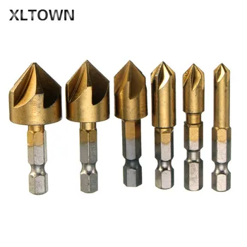 Xltown 6PCS 5 Flute Chamfer Countersink 1/4" Hex Shank HSS 90 Degree Wood Chamfering Cutter Chamfer 6mm-19mm Countersink Drill
Xltown 6PCS 5 Flute Chamfer Countersink 1/4" Hex Shank HSS 90 Degree Wood Chamfering Cutter Chamfer 6mm-19mm Countersink Drill