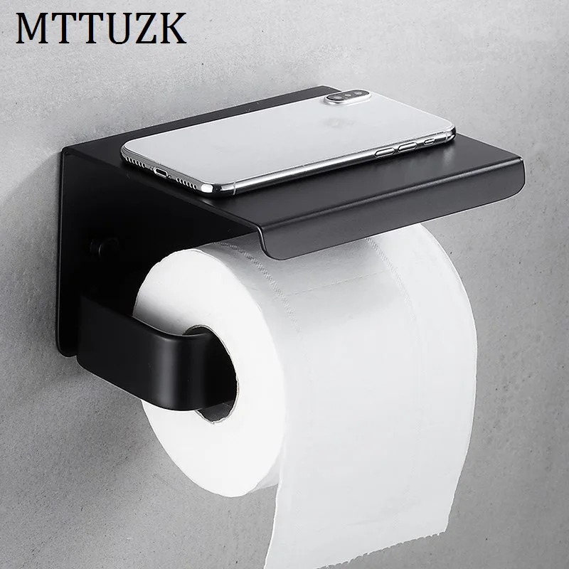 Настенный держатель для бумаги MTTUZK Алюминиевый матовый черный | Обустройство