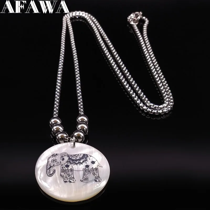 2019 Elephant Shell Stainless Steel Statement Necklace Women Silver Color Long Bohemian Necklace Jewelry collar mujer N18293
2019 Elephant Shell Stainless Steel Statement Necklace Women Silver Color Long Bohemian Necklace Jewelry collar mujer N18293