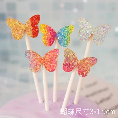 5 pcs/lot glitter Butterfly crown coloful Sparkling cake topper cake decoration for baby birthday party wedding favor supplies
5 pcs/lot glitter Butterfly crown coloful Sparkling cake topper cake decoration for baby birthday party wedding favor supplies