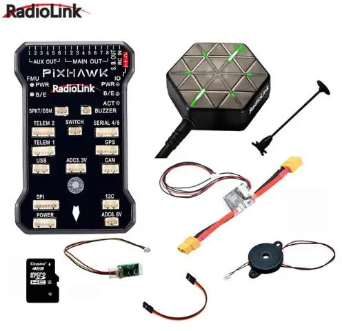Контроллер полета Radiolink Pixhawk PIX APM комбинированный с GPS держателем M8N зуммер 4G SD
