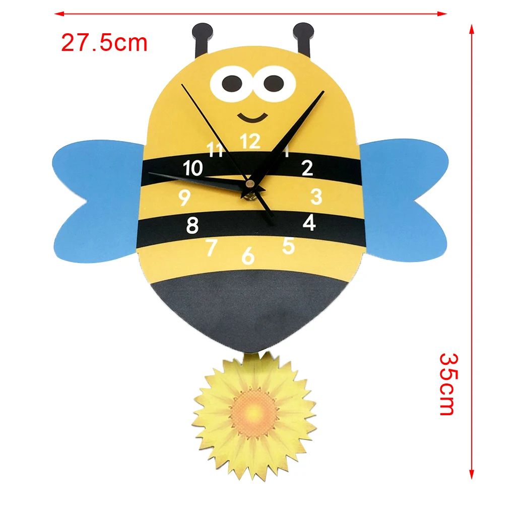 Japanese Adorable Pendulum Clock Funny Crafts Swinging Tail Wall Clock Kit for Kid's Nursery Children's Bedroom Decor