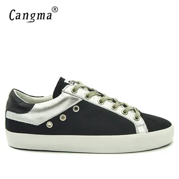 CANGMA Men Canvas Shoes Lace-up Patchwork Men's Fashion Sneakers Low Top Leather Denim Trainers Breathable Footwear
CANGMA Men Canvas Shoes Lace-up Patchwork Men's Fashion Sneakers Low Top Leather Denim Trainers Breathable Footwear