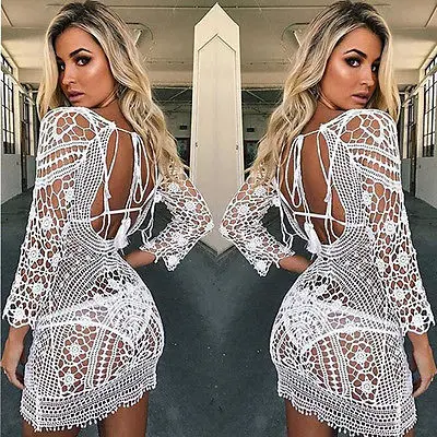Women Bathing Suit Lace Crochet Bikini Swimwear Beach Wear Dress Lace White Hollow Costume Summer Size
Women Bathing Suit Lace Crochet Bikini Swimwear Beach Wear Dress Lace White Hollow Costume Summer Size