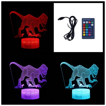 Fashion 3D LED Dinosaur Illuminated Lamp Kids Bedrrom Optical Illusion Desk Night Light With 7 Color Changing Children Gift Lamp
Fashion 3D LED Dinosaur Illuminated Lamp Kids Bedrrom Optical Illusion Desk Night Light With 7 Color Changing Children Gift Lamp