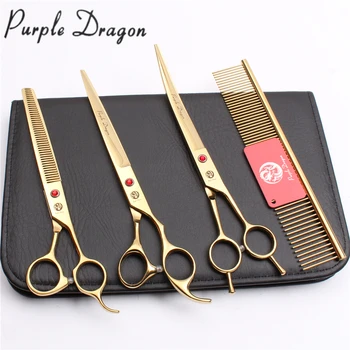 UP-4Pcs 8.0" 22cm Gold Purple Dragon Grooming-for-dog Straight Cutting Shears Thinning Scissors Pets Hair Clippers Add Bag Z3005
UP-4Pcs 8.0" 22cm Gold Purple Dragon Grooming-for-dog Straight Cutting Shears Thinning Scissors Pets Hair Clippers Add Bag Z3005