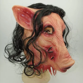 Halloween Party for Full Head Cosplay Costume Tools Saw Adult Animal Scary Masks Pig Head with Black Hair Silicon Masks
Halloween Party for Full Head Cosplay Costume Tools Saw Adult Animal Scary Masks Pig Head with Black Hair Silicon Masks