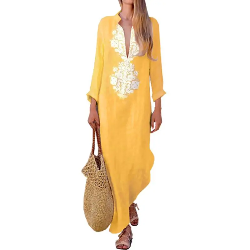 Women Plus Size Summer Boho Maxi Long Dress Geometric Floral Sexy Deep V-Neck Stand Collar Loose Side Split Beach Sundress S-3XL
Women Plus Size Summer Boho Maxi Long Dress Geometric Floral Sexy Deep V-Neck Stand Collar Loose Side Split Beach Sundress S-3XL