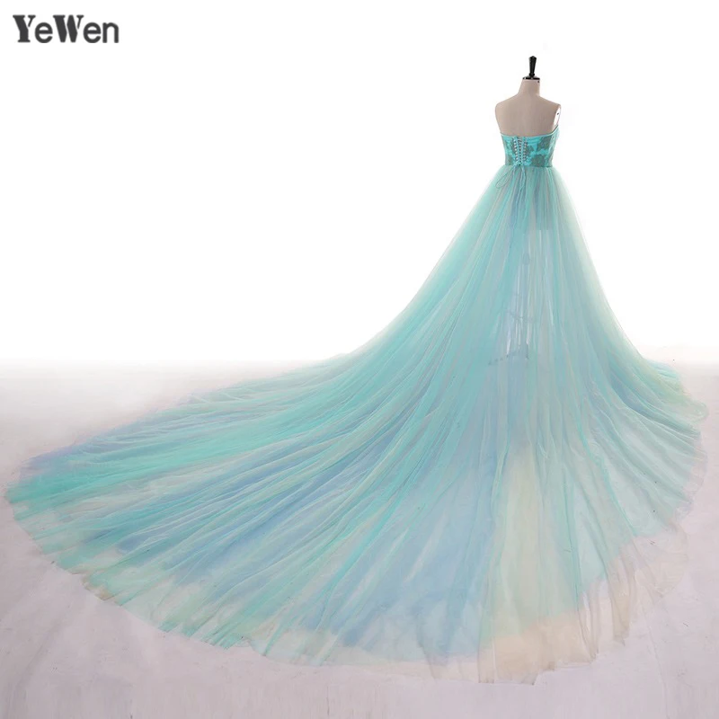 Elegant Evening Dress with colorful Long Train Formal Gown Tulle front slit Maternity Photography Dress 2017 YEWEN Photo Shoot
Elegant Evening Dress with colorful Long Train Formal Gown Tulle front slit Maternity Photography Dress 2017 YEWEN Photo Shoot