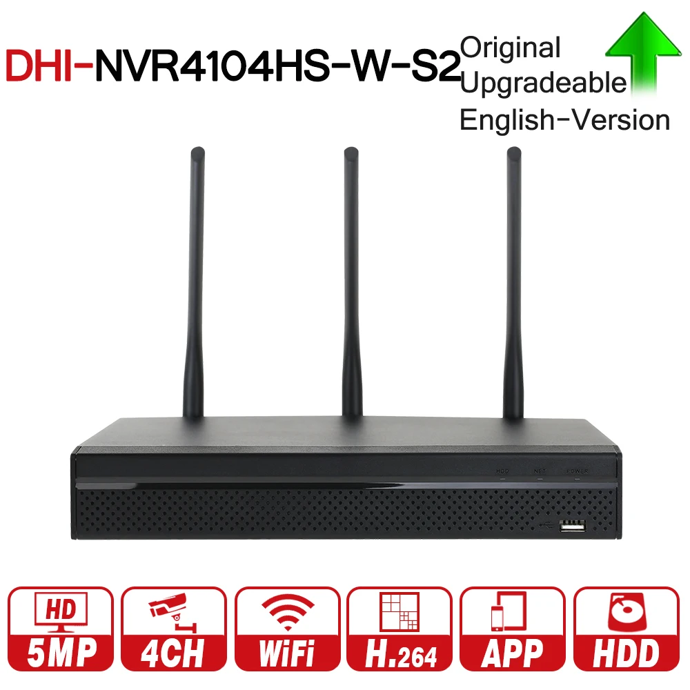 

DH DHI-NVR4104HS-W-S2 Wireless NVR WIFI Recorder For Wireless Security IP Camera Wifi CCTV System 2.4GHz 5GHz dual-bands