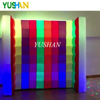 Rainbow Multi color&White Curve Inflatable Photo booth Wall backdrop with RGB LED strips LED Wall For Christmas Party Decoration
Rainbow Multi color&White Curve Inflatable Photo booth Wall backdrop with RGB LED strips LED Wall For Christmas Party Decoration