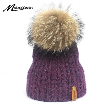 Women Real Fur Pom Pom Hat Female Winter Wool Autumn Knitted Beanies Fur Ball Cap Ladies Cashmere Natural Raccoon Fur Pompom Hat
Women Real Fur Pom Pom Hat Female Winter Wool Autumn Knitted Beanies Fur Ball Cap Ladies Cashmere Natural Raccoon Fur Pompom Hat
