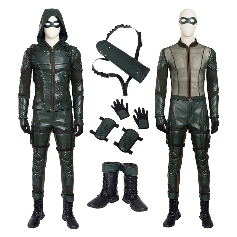Green Arrow Season 5 Oliver Queen Cosplay Costume for Man Pu Leather Hoodie Jacket Halloween Party Oliver Queen Costume Full Set
Green Arrow Season 5 Oliver Queen Cosplay Costume for Man Pu Leather Hoodie Jacket Halloween Party Oliver Queen Costume Full Set
