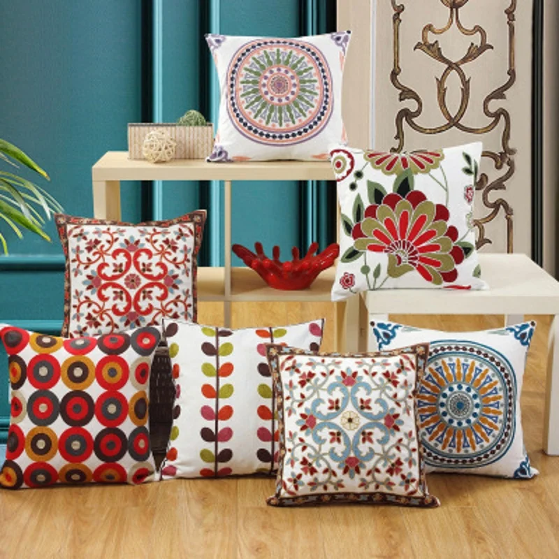 Cotton Embroidery Flower Pattern Pillowcase 45*45cm Cushion Cover Cojines Decorativos Para Sofa New Year Home Decorative pillows
Cotton Embroidery Flower Pattern Pillowcase 45*45cm Cushion Cover Cojines Decorativos Para Sofa New Year Home Decorative pillows