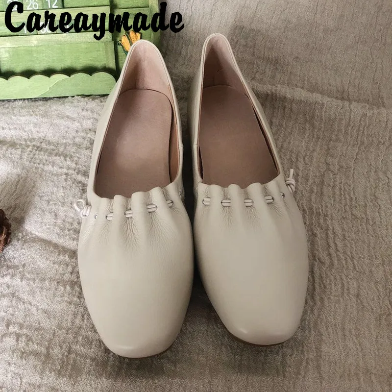 Careaymade-Korean simple square fashionable real leather on lazy shoes, women's retro literary and artistic comfort shoes
Careaymade-Korean simple square fashionable real leather on lazy shoes, women's retro literary and artistic comfort shoes