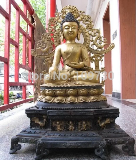 002910 30"Huge Tibet bronze gild Gilded Shakyamuni Tathagata buddha Sain statue
002910 30"Huge Tibet bronze gild Gilded Shakyamuni Tathagata buddha Sain statue