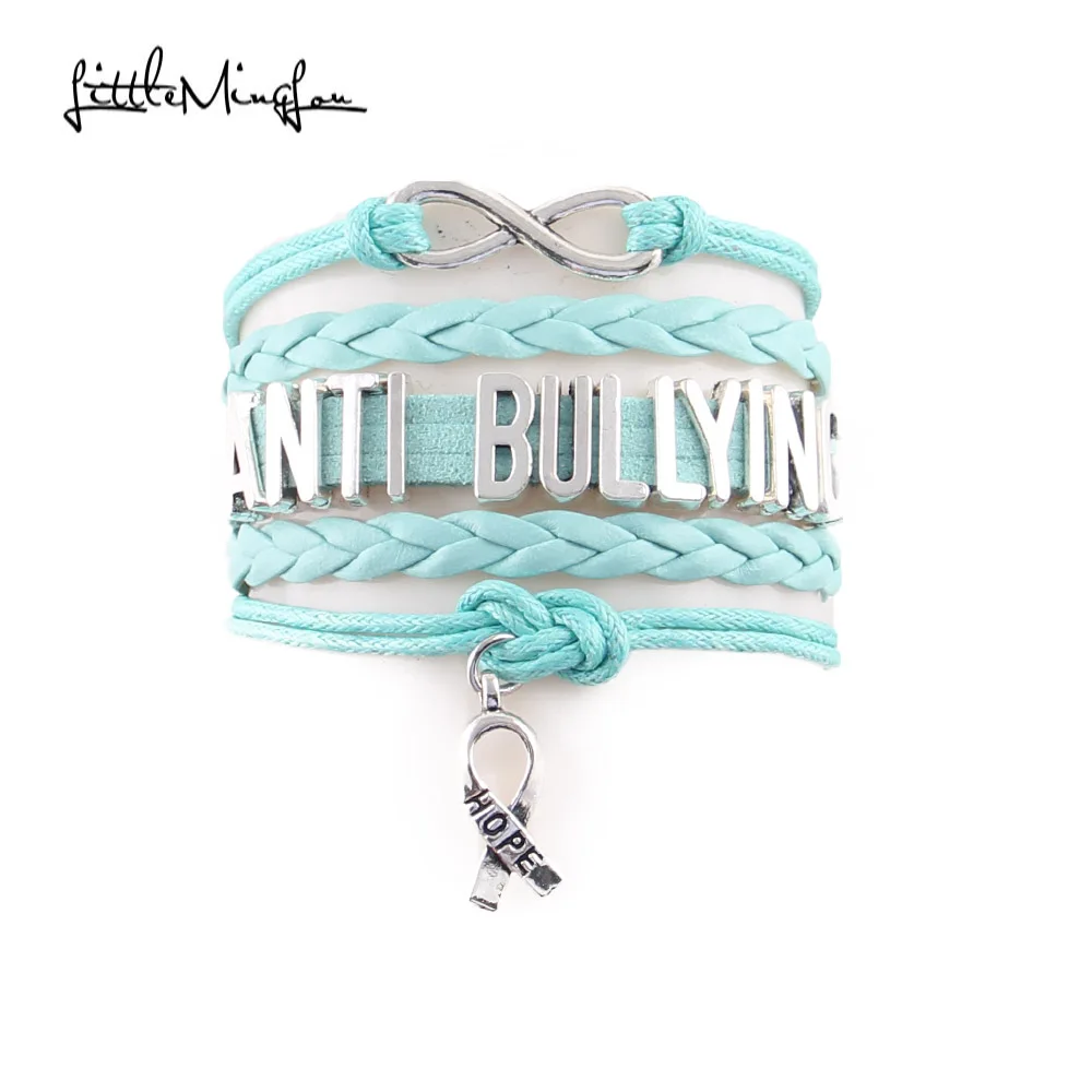 Little Minglou Infinity Hope ANTI BULLYING bracelet medical ribbon charm Awareness men bracelets & bangles for women jewelry
Little Minglou Infinity Hope ANTI BULLYING bracelet medical ribbon charm Awareness men bracelets & bangles for women jewelry