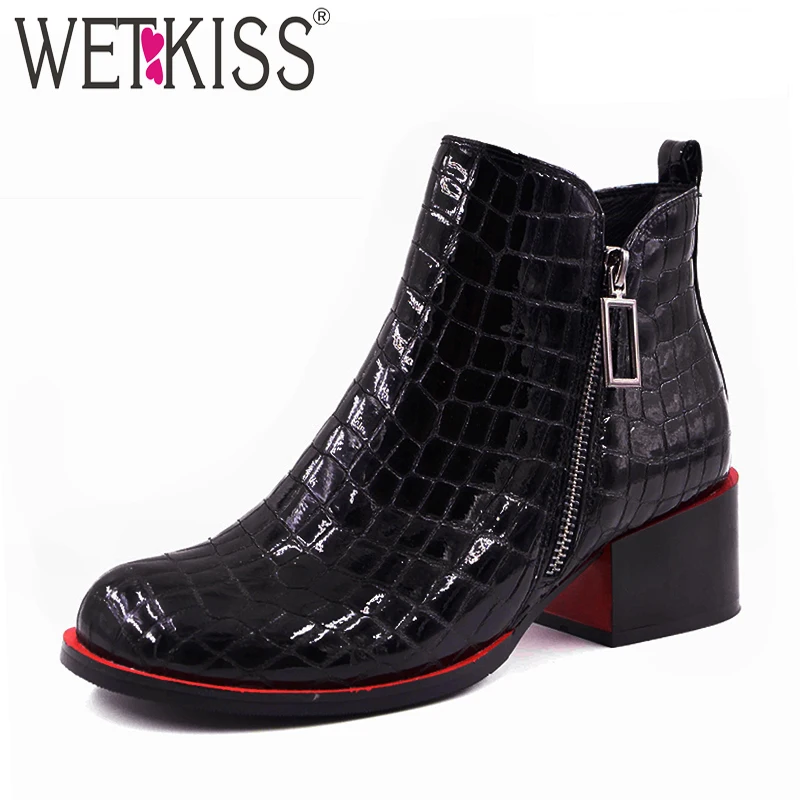 WETKISS Printing Ankle Boots Woman Cow Leather Short Plush Zipper New Footwear Fashion 2018 Casual High Heels Female Shoes
WETKISS Printing Ankle Boots Woman Cow Leather Short Plush Zipper New Footwear Fashion 2018 Casual High Heels Female Shoes