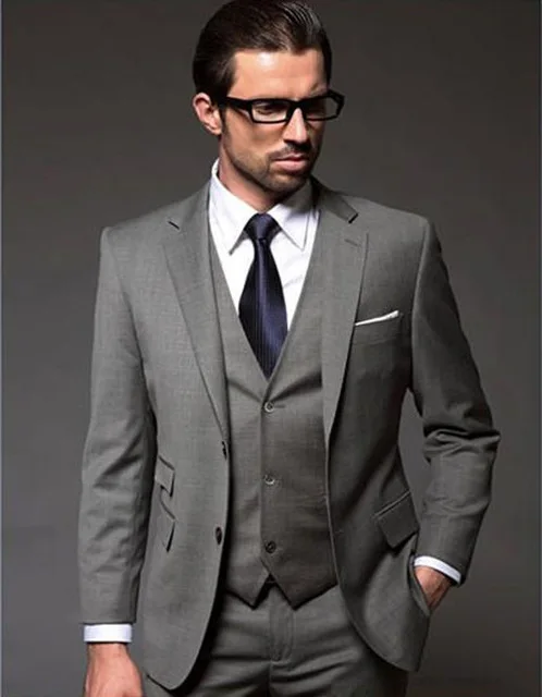 2018 Fashion Grey Tuxedos Notch Lapel Two Buttons Three Pockes Men Suits Mens Suits Wedding Groom Wears (jacket+pants+vest)
2018 Fashion Grey Tuxedos Notch Lapel Two Buttons Three Pockes Men Suits Mens Suits Wedding Groom Wears (jacket+pants+vest)