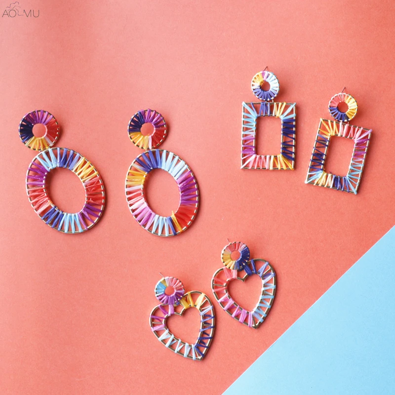AOMU 2019 Korean Bohemia Colorful Line Fringe Circle Heart Hollow Big Drop Earrings for Women Ethnic Party Beach Jewelry Gift
AOMU 2019 Korean Bohemia Colorful Line Fringe Circle Heart Hollow Big Drop Earrings for Women Ethnic Party Beach Jewelry Gift