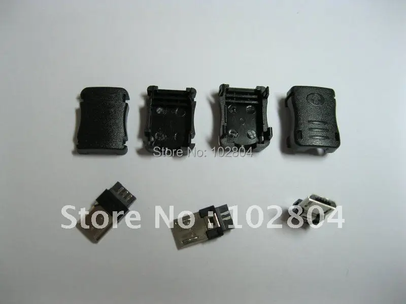 400 Pcs Per Lot Micro USB 5 pin Plug Male Connector Plastic Shell
