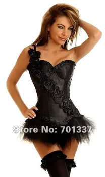 wholesale Sexy Lingerie Women's Fancy Dress Black Satin Lace Up Basque Corset Separate Tutu G839
wholesale Sexy Lingerie Women's Fancy Dress Black Satin Lace Up Basque Corset Separate Tutu G839