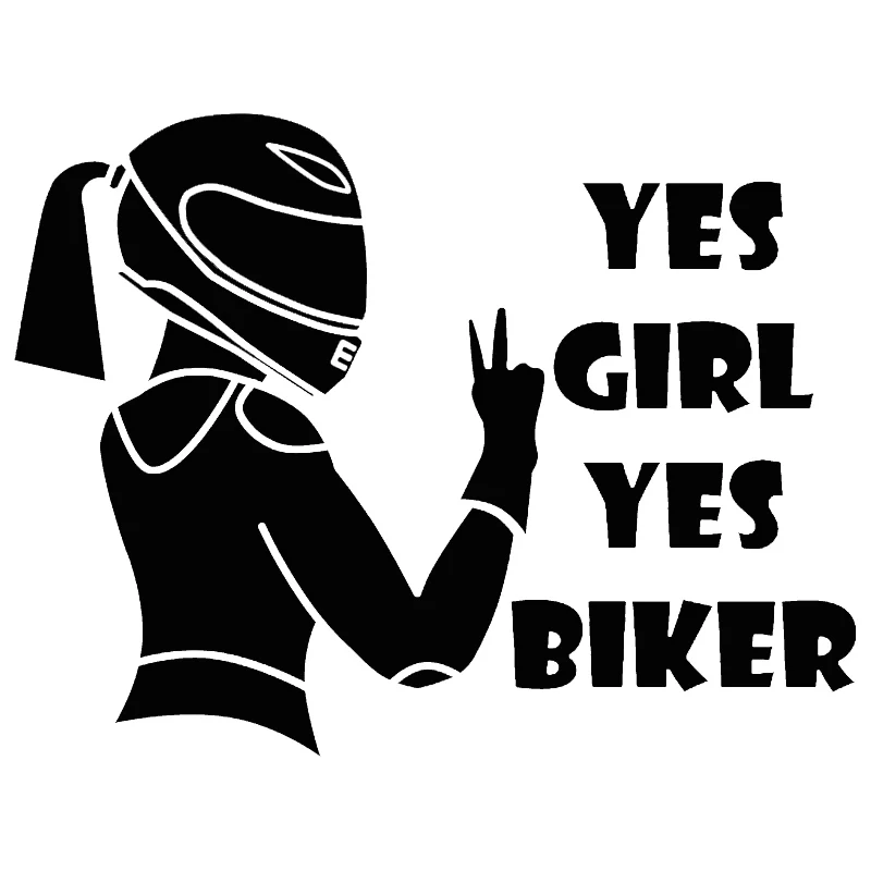 Car Sticker Vinyl 15x19.7cm Yes girl yes biker 3D Stickers and Decals Funny ...