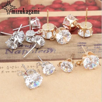 Ear Nail Zircon Ear Needle Mounted Drill Base Connectors Linker 10pcs/lot For DIY Drop Earrings Jewelry Making Accessories
Ear Nail Zircon Ear Needle Mounted Drill Base Connectors Linker 10pcs/lot For DIY Drop Earrings Jewelry Making Accessories