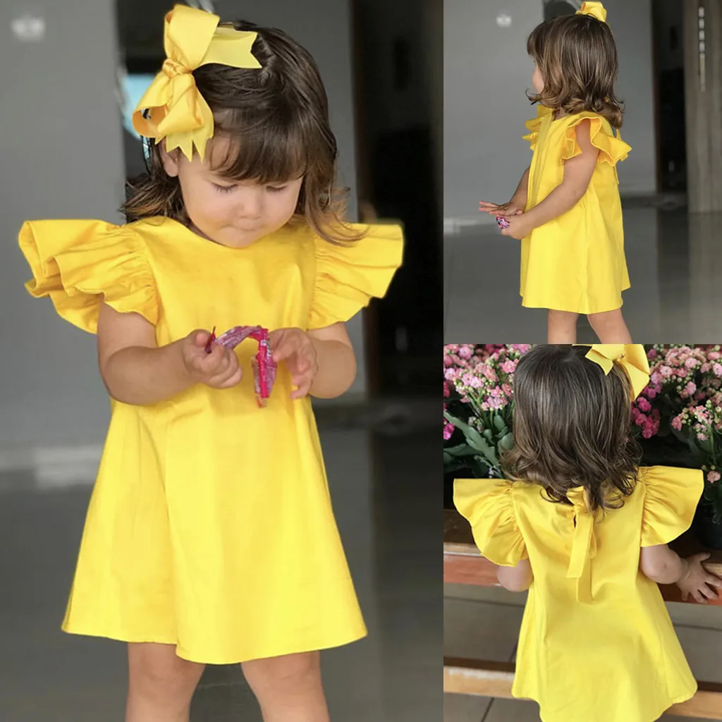 New Summer Infant Baby Girls Fly Sleeve Solid Bow Dress Clothes Dresses sell like hot cakes Cute little girl No irritating skin
New Summer Infant Baby Girls Fly Sleeve Solid Bow Dress Clothes Dresses sell like hot cakes Cute little girl No irritating skin