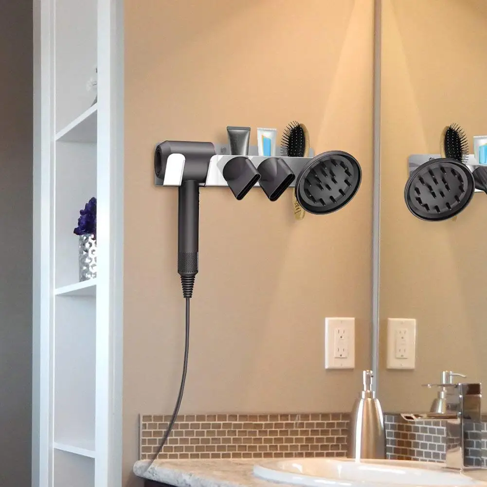 Hair Dryer Holder 304 Stainless Wall-mounted Hairdryer Support Holder Hairdryers /& Tongs Rack