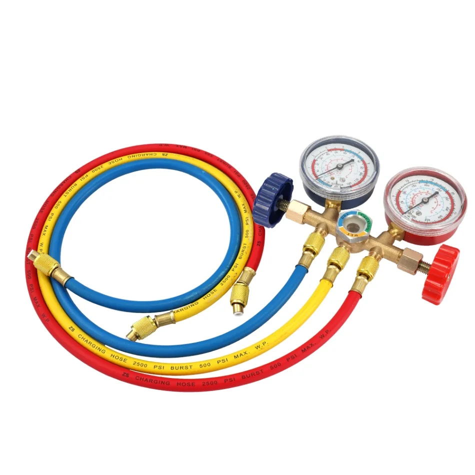 Refrigerant Manifold Gauge Set Air Conditioning Tools with Hose and Hook for R12 R22 R404A R134A
Refrigerant Manifold Gauge Set Air Conditioning Tools with Hose and Hook for R12 R22 R404A R134A
