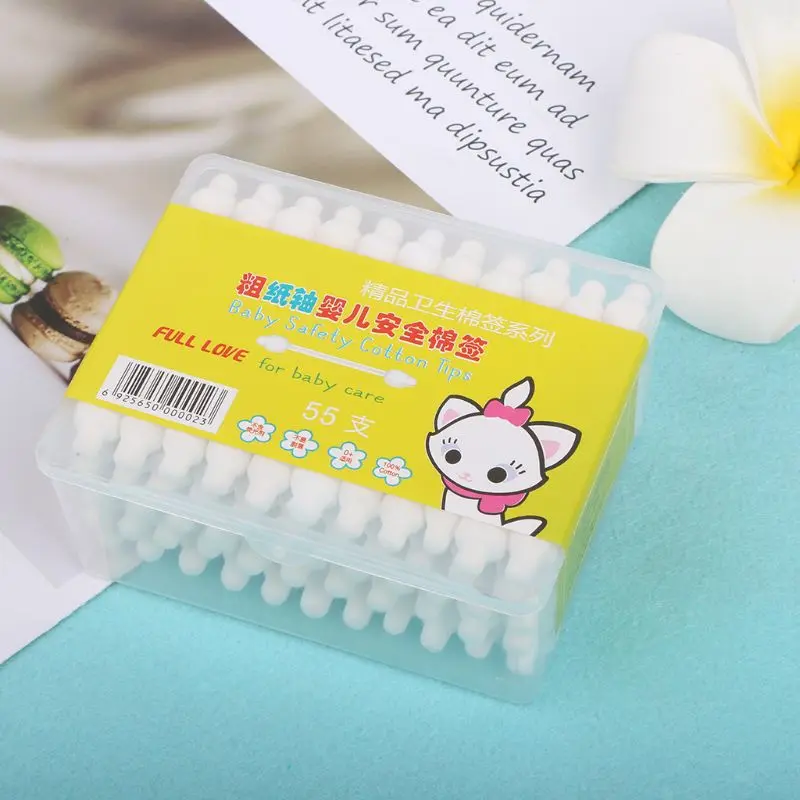 55Pcs Baby Cotton Swabs Paper Handle Double Head Swab Ear Cleaning Health Tipped Applicator Stick Multi-functional
55Pcs Baby Cotton Swabs Paper Handle Double Head Swab Ear Cleaning Health Tipped Applicator Stick Multi-functional