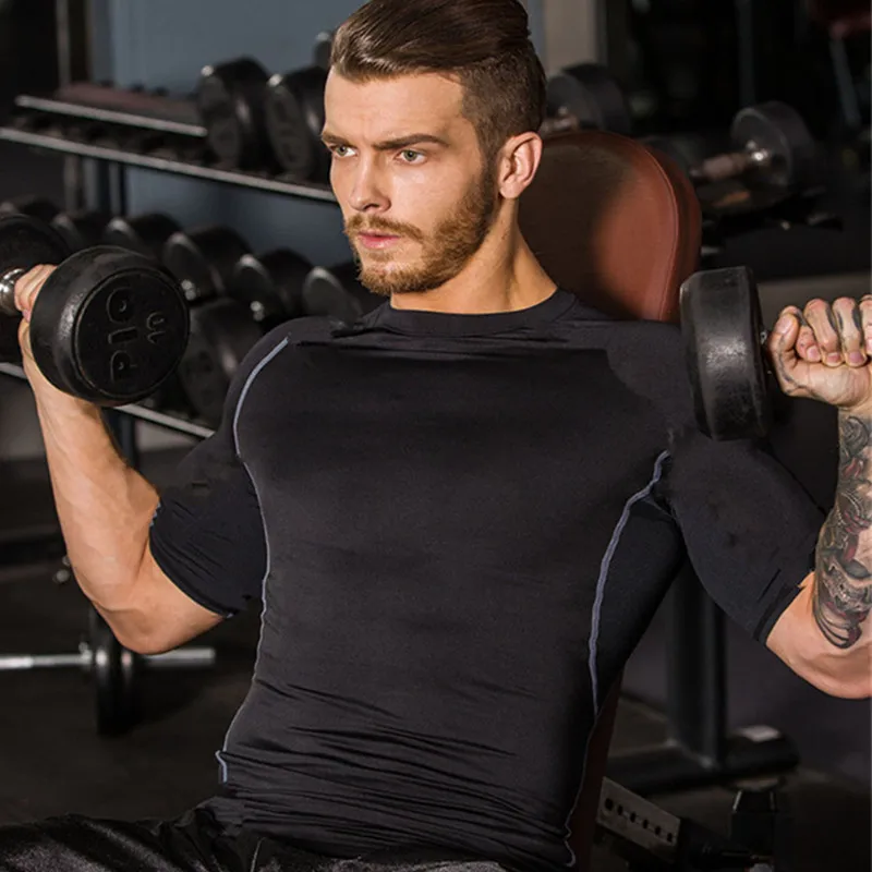 Gyms Tshirt Men Fitness Tee Shirt Compression Clothing Black Gray T shirts Joggers Jersey Male Sportswear Tops Size S-XXXL
Gyms Tshirt Men Fitness Tee Shirt Compression Clothing Black Gray T shirts Joggers Jersey Male Sportswear Tops Size S-XXXL