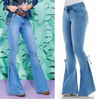 Ladies Mid-Waist Belt Denim Stretch Micro Bell Bottom Jeans Casual Fashion Jeans FS99
Ladies Mid-Waist Belt Denim Stretch Micro Bell Bottom Jeans Casual Fashion Jeans FS99