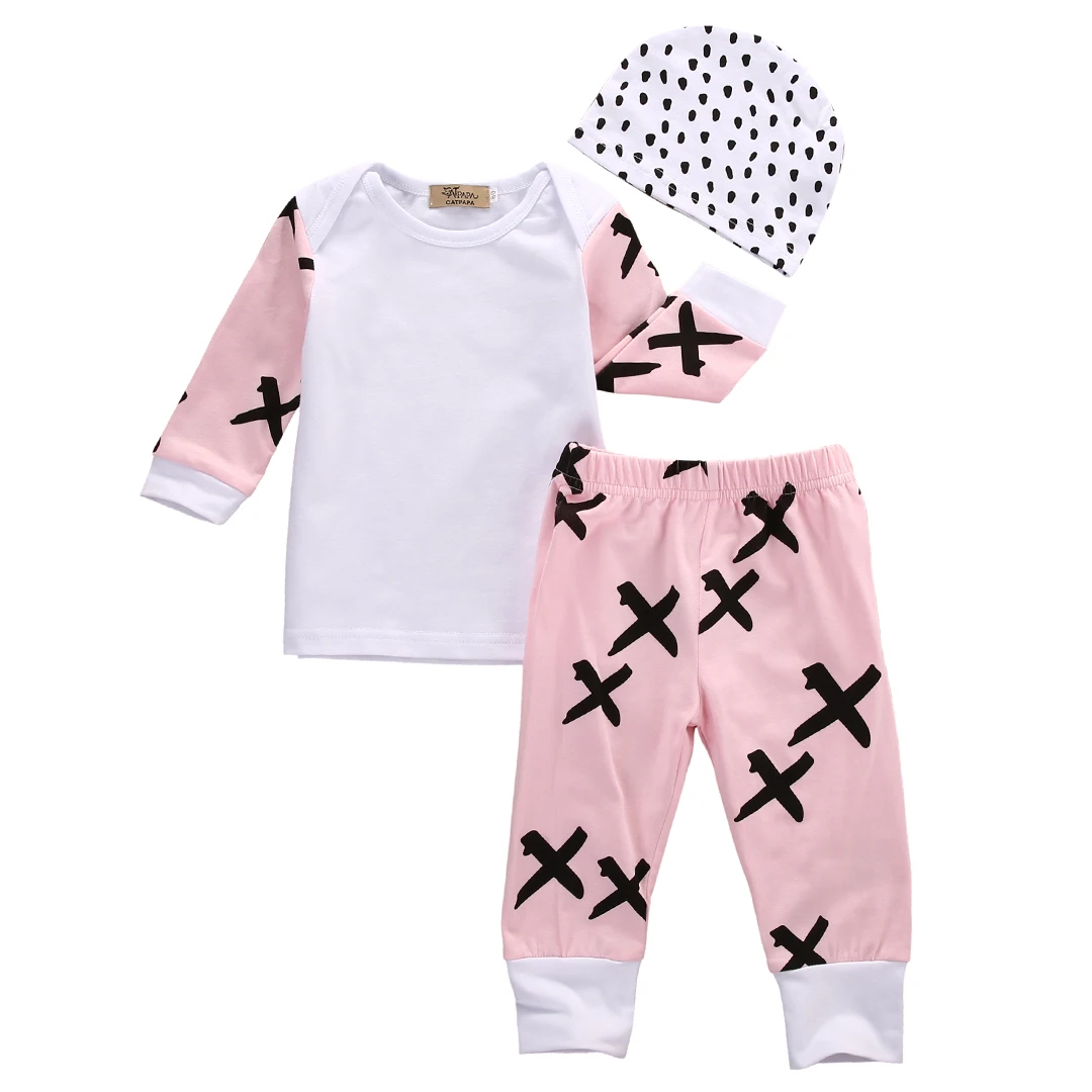 3 Pcs Infant Baby Girls Pink Cross Clothing Outfits Set Babies Kids Girl CottonTop T-shirt+Pants+Hat Outfit Sets Clothes 2019
3 Pcs Infant Baby Girls Pink Cross Clothing Outfits Set Babies Kids Girl CottonTop T-shirt+Pants+Hat Outfit Sets Clothes 2019