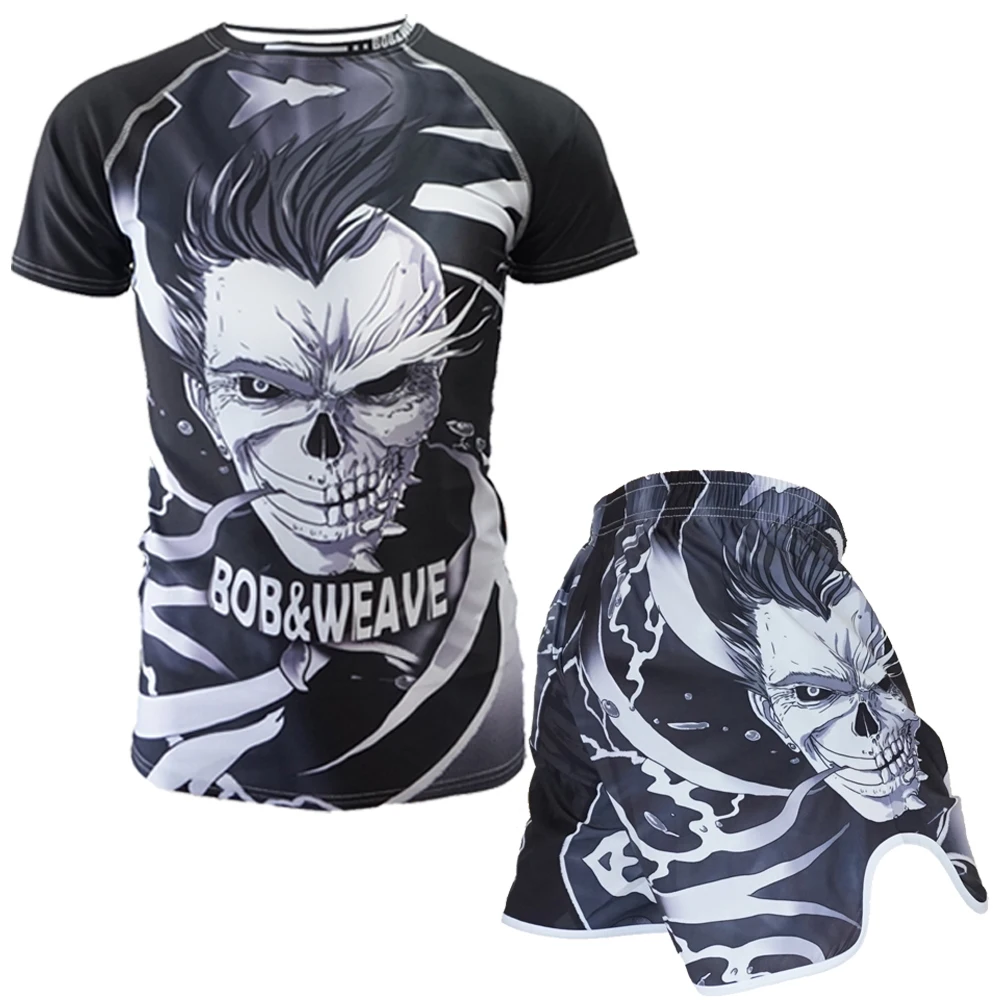 Boxing Set Compression Jersey & shorts 3D Skull Printing Rashguard KickBoxing Tight short T-Shirts Muay Thai MMA Fightwear
Boxing Set Compression Jersey & shorts 3D Skull Printing Rashguard KickBoxing Tight short T-Shirts Muay Thai MMA Fightwear