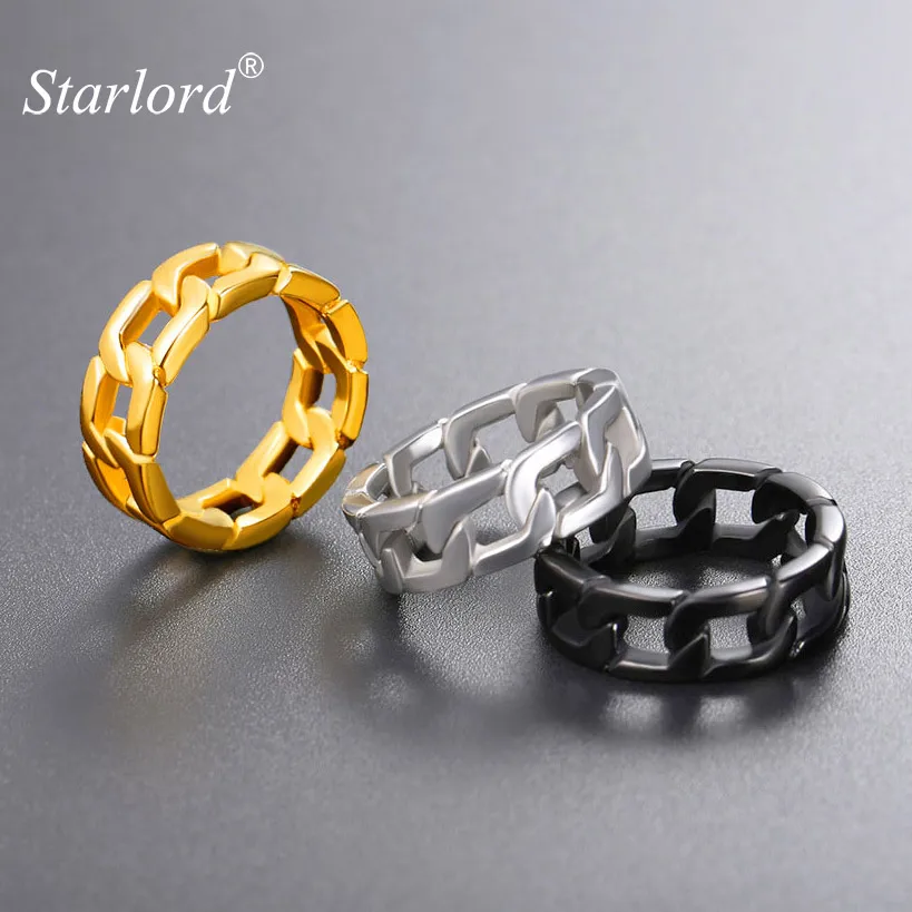 Cuban Link Chain Ring Gold/Black Color Size 7/8/9/10/11/12 Chunky Curb Ring Stainless Steel Curb Link Ring For Men GR2779
Cuban Link Chain Ring Gold/Black Color Size 7/8/9/10/11/12 Chunky Curb Ring Stainless Steel Curb Link Ring For Men GR2779