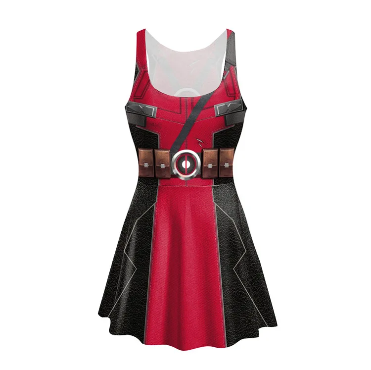 marvel movie Deadpool Fashion Women Backless Basic Dresses Sleeveless Slim Vest Tanks Dress Party Deadpool cosplay Dress
marvel movie Deadpool Fashion Women Backless Basic Dresses Sleeveless Slim Vest Tanks Dress Party Deadpool cosplay Dress