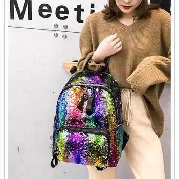Women Sequins Backpack Colorful Lady Satchel Girls Student Travel Shoulder Bags New Fashion Wild Tide Casual Backpack A751
Women Sequins Backpack Colorful Lady Satchel Girls Student Travel Shoulder Bags New Fashion Wild Tide Casual Backpack A751
