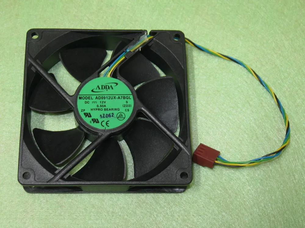 AD0912UX-A7BGL 9225 92mm x 92mm x 25mm Hypro Bearing PWM Cooler Cooling Fan 12V 0.50A 4Wire 4Pin Connector
AD0912UX-A7BGL 9225 92mm x 92mm x 25mm Hypro Bearing PWM Cooler Cooling Fan 12V 0.50A 4Wire 4Pin Connector