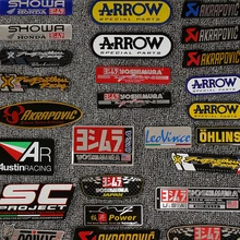 2 x alumínio 3d resistente ao calor da motocicleta tubo de escape decalques adesivo para escorpião yoshimura emblema akrapovic seta nova arrvial(China)